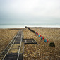 Deserted beach in winter
