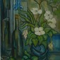 Blue vase with one irsis