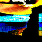 il tramonto dietro all'arco