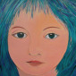 Isabella with blue hair