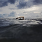 Person swimming in sea