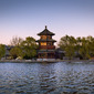 Temple on the Lake, Beijing, China.