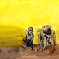 Sombra de Niños Africanos