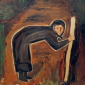 Granny with gold crutch