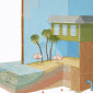 Beachcomber Condo with Palms and Umbrellas