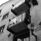 balcony with glass and wooden floor