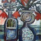 Wild red flowers in wild vases