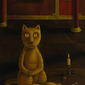cat salute with chinese traditional way