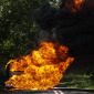 Burning Van