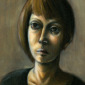Young Woman in Black T-Shirt