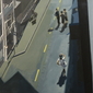 Girl approaching group