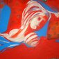 woman in red and blue