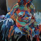 Nude Portrait on found cardboard