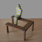 Sitting mummy (grey-yellow)