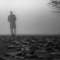 Walking through the mist on Richmond green.