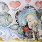 Mermaid trying to look at life from a less difficult angle while two fish look on and laugh