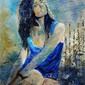 the blue dress