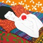 Sleeping with a bright red apple