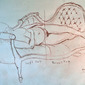 Reclining Figure- Drawn with Left and Right Foot