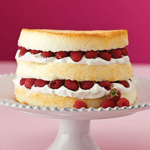 Raspberry Angel Food Cake Tower Sandra Lee