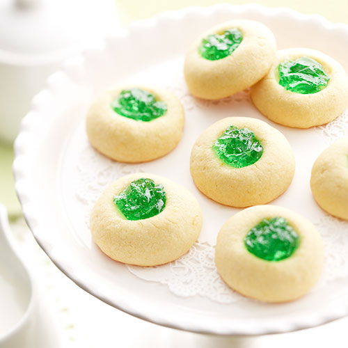 Lemon Thumbprint Cookies with Mint Jelly Sandra Lee