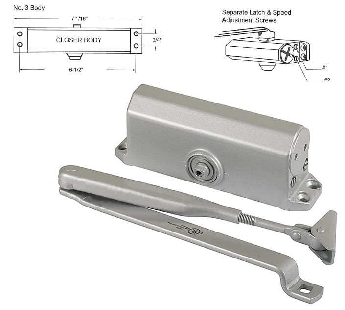 Commercial Door Number 3 Surface Mount Closer Surface Mounted Closers