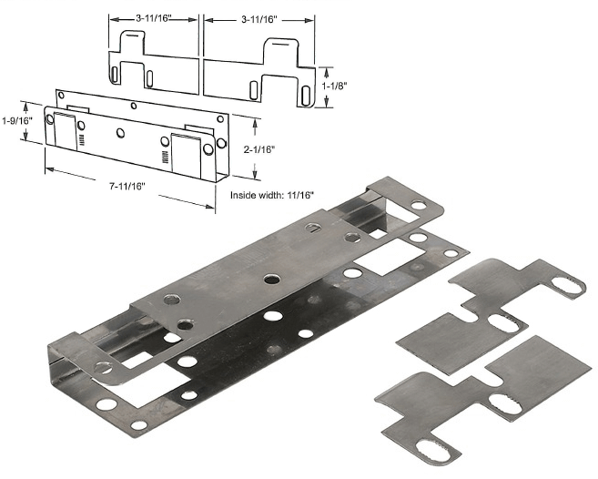 InSwing Adjustable Double Strike Plate Residential Door Strike Plates