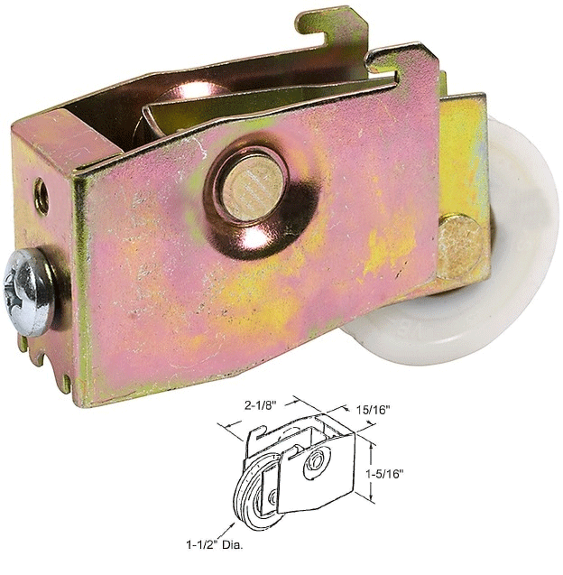 Sliding Glass Patio Door 11/2" Nylon Roller With 15/16" Wide Housing