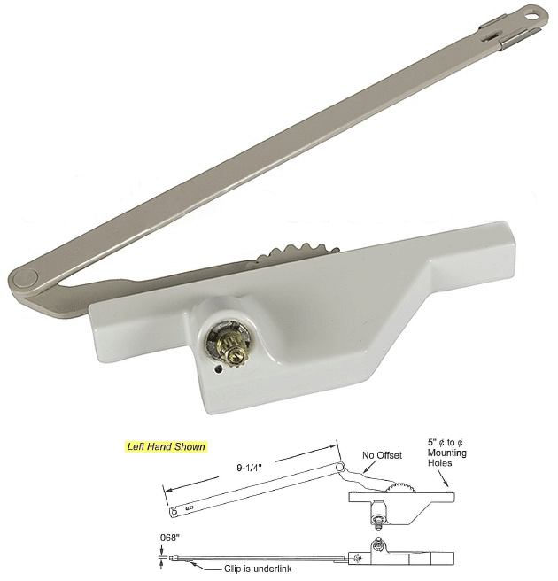 Truth Hardware Dyad Casement Window Operator with 91/4" Link Arm