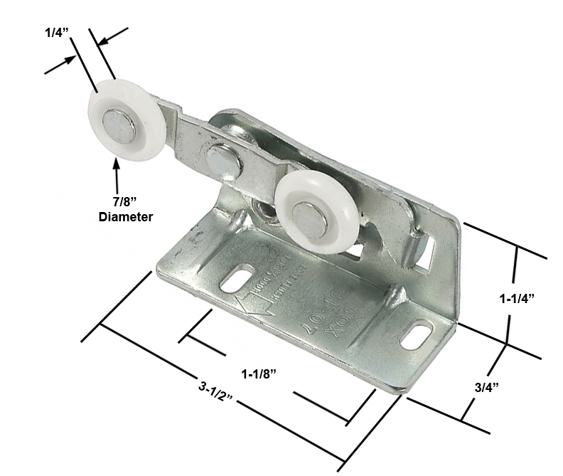 Pocket Door 7/8" Round Edge Nylon Roller Cox Brands