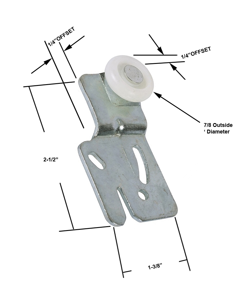 Closet Door 7/8" Nylon Roller for Acme Doors Front