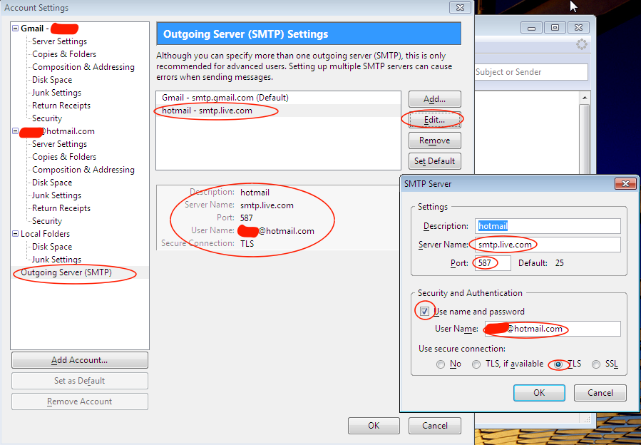 Tool  Account Settings  Outgoing Server  SMTP   hotmail png