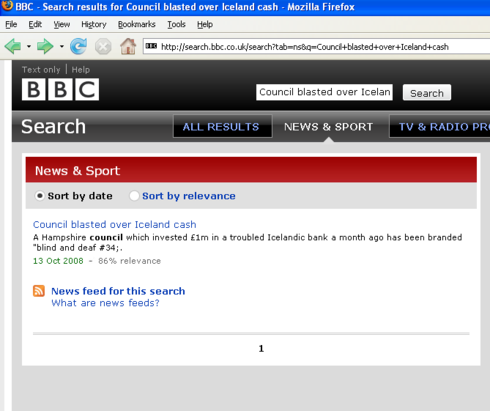 Screenshot showing an HTML entity where a quote character should appear