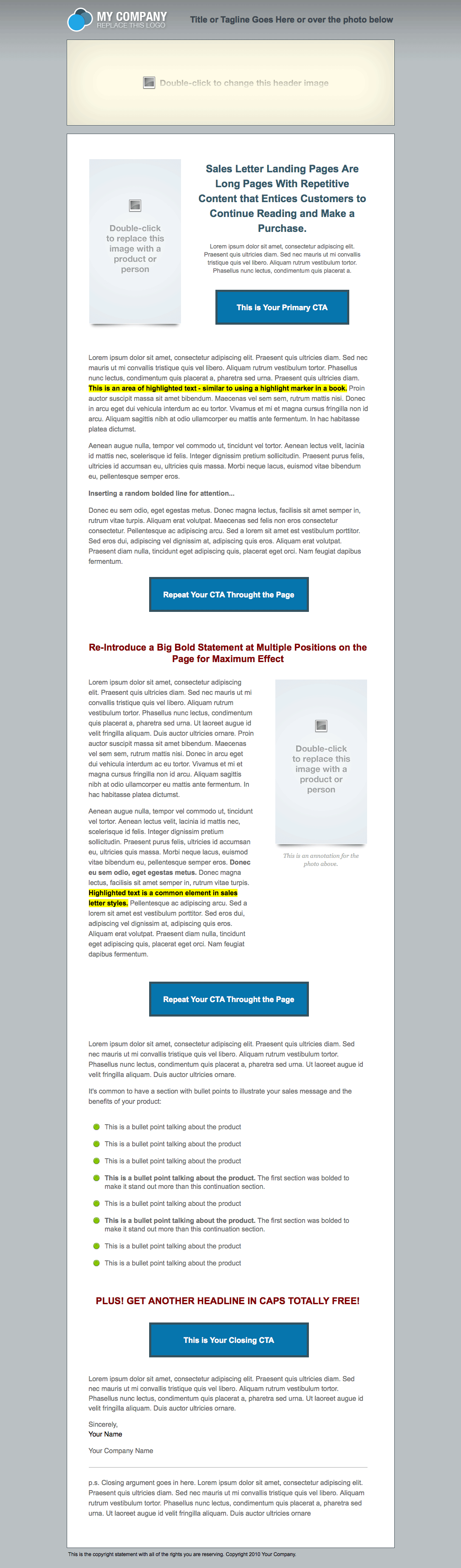 new sales letter template added old forum unbounce community