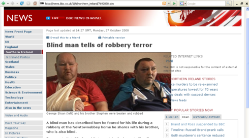 screenshot showing news image bleeding into text