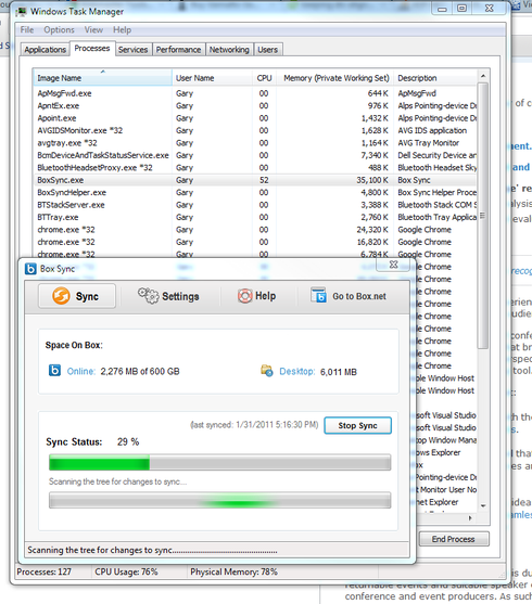 Why is Box Sync permanently