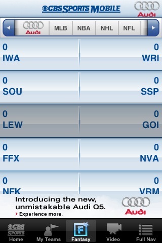 Cbs Sports Fantasy. The CBS Sports iPhone App does