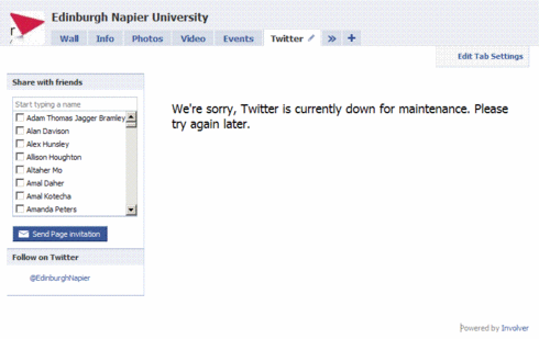 Twitter for pages always down for maintenance