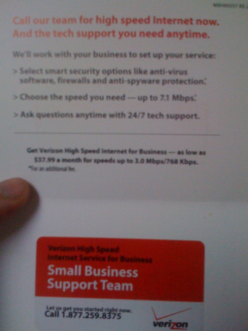 Verizon Business DSL support = FAIL