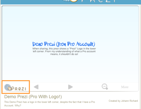 Prezi Logo shown in Pro Prezi