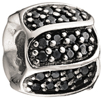 Chamilia Jeweled Petals Black CZ Bead