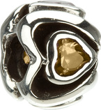 Chamilia Mother's Heart Light Brown CZ Bead