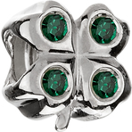 Chamilia Lucky Clover Green CZ Bead