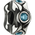 Chamilia Cat Eyes Light Blue CZ Bead