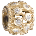 Chamilia Gold Gilded Sparkle Clear CZ Bead