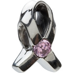 Chamilia Breast Cancer Light Pink CZ Bead