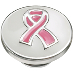 Kameleon Pink Ribbon White Enamel JewelPop