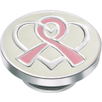 Kameleon Pink Ribbon & Silver Heart JewelPop