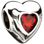 Miss Chamilia Heart - January Birthstone CZ Bead
