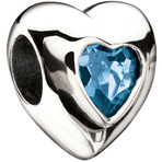 Miss Chamilia Heart - March Birthstone CZ Bead